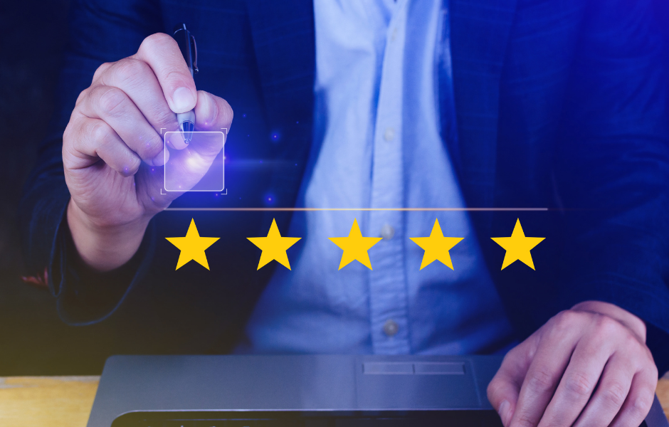 5-star review speech bubble — building a legitimate Google review profile that lasts